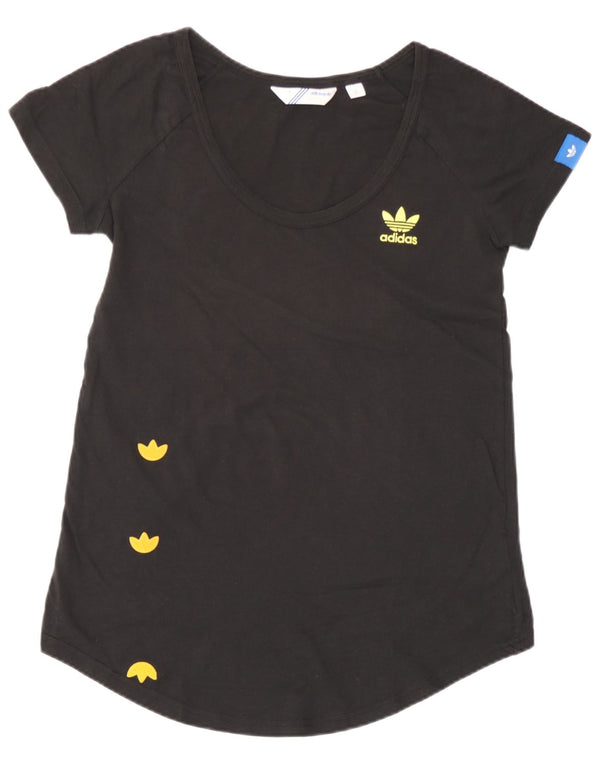 Adidas Damen Graphic T-Shirt Top EU 38 Mittelschwarze Baumwolle