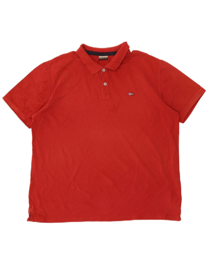 NAPAPIJRI Herren Poloshirt 3XL Rote Baumwolle