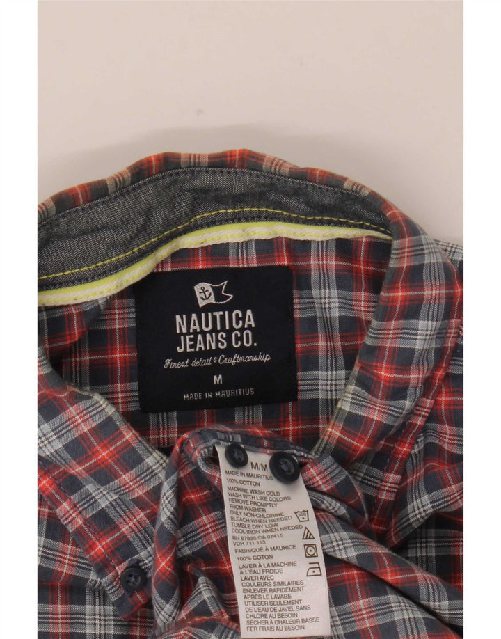 Nautica Herrenhemd aus mittelblau karierter Baumwolle