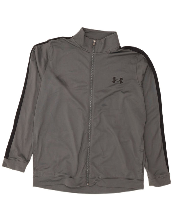 Under Armour Herren-Trainingsanzug-Oberteiljacke XL Graues Colourblock-Polyester