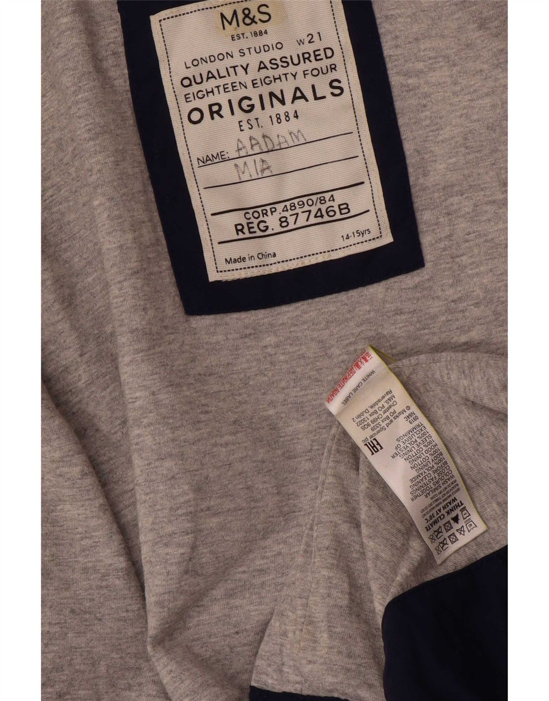 Marks & Spencer Jungen-Windjacke mit Kapuze, 14–15 Jahre, Marineblau