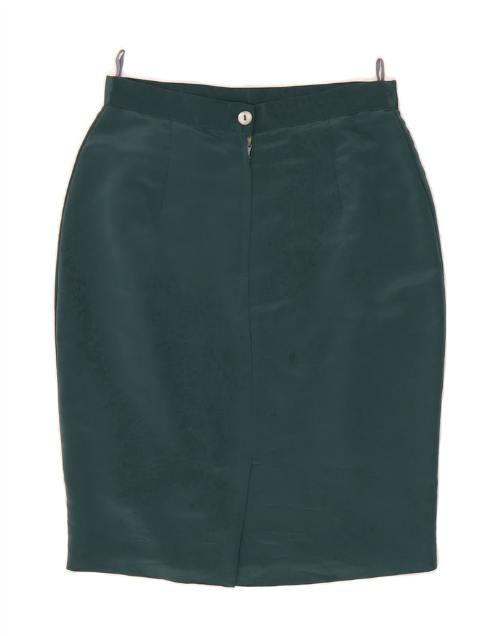 VINTAGE Womens Pencil Skirt UK 12 Medium W28  Green Polyester Vintage Vintage and Second-Hand Vintage from Messina Hembry 