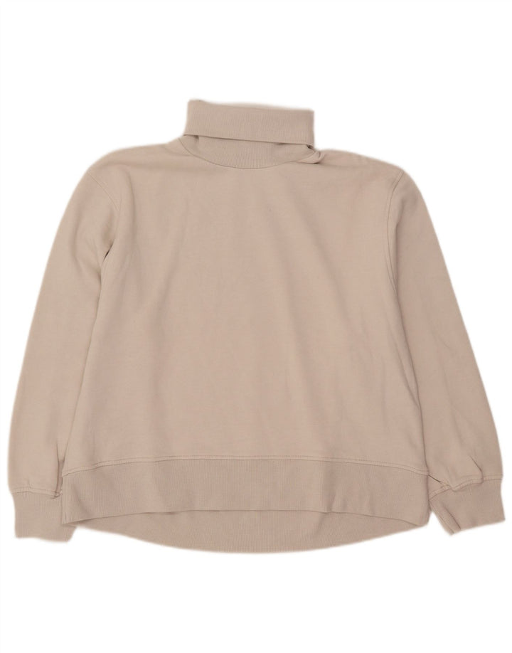 Zara Damen-Sweatshirt mit Rollkragen, UK 14, mittelbeige Baumwolle