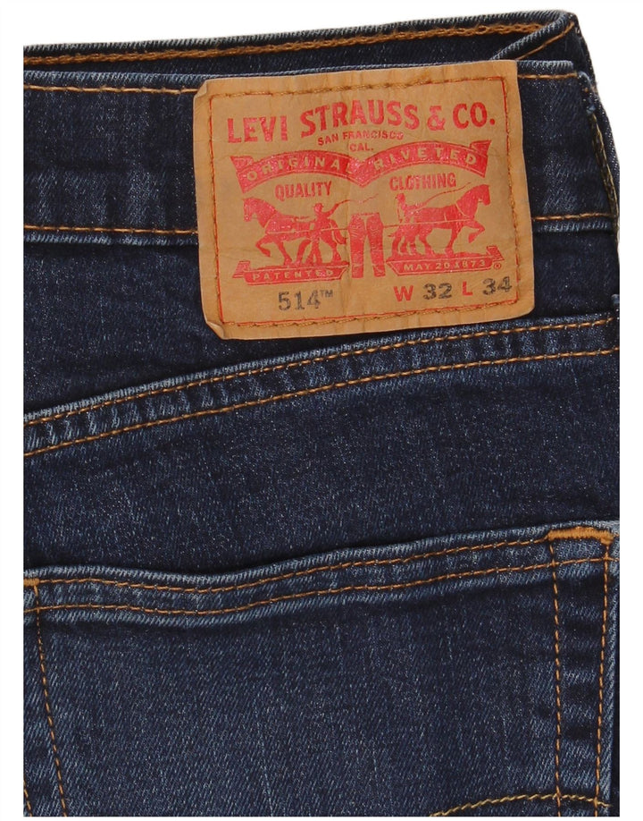 Levi's Herren 514 Straight Jeans W32 L34 Marineblaue Baumwolle