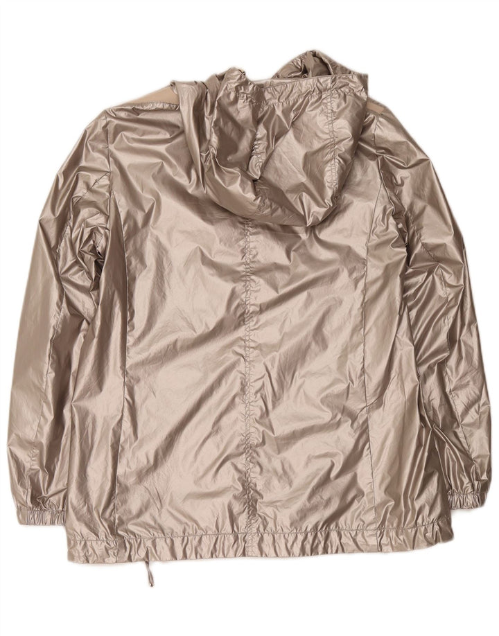 Geox Damen Respira Hooded Übergroße Regenjacke UK 10 Small Grau Polyamid