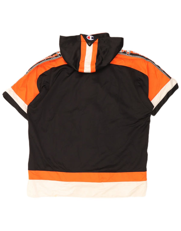 Champion Jungen-Trainingsanzug mit Kapuze, Top-Jacke, 11–12 Jahre, Schwarz, Farbblock