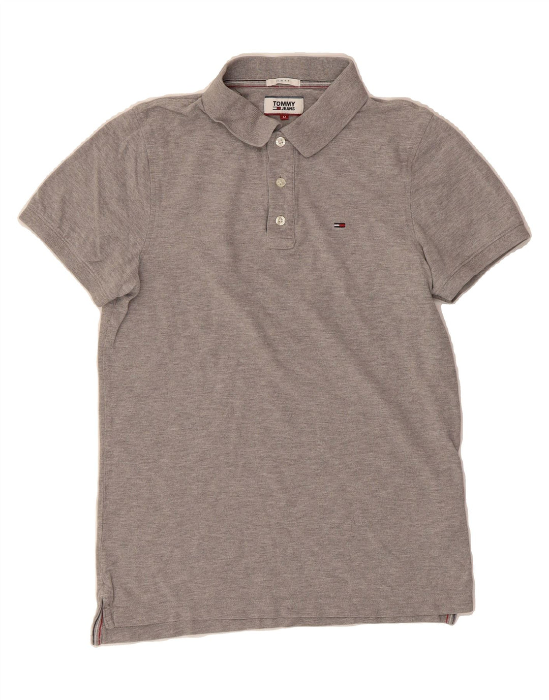 TOMMY HILFIGER Mens Slim Fit Polo Shirt Medium Grey Cotton Vintage Tommy Hilfiger and Second-Hand Tommy Hilfiger from Messina Hembry 