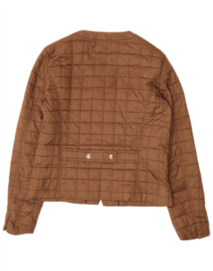 Massimo Dutti Damen Steppjacke UK 12 Mittelbraunes Polyester
