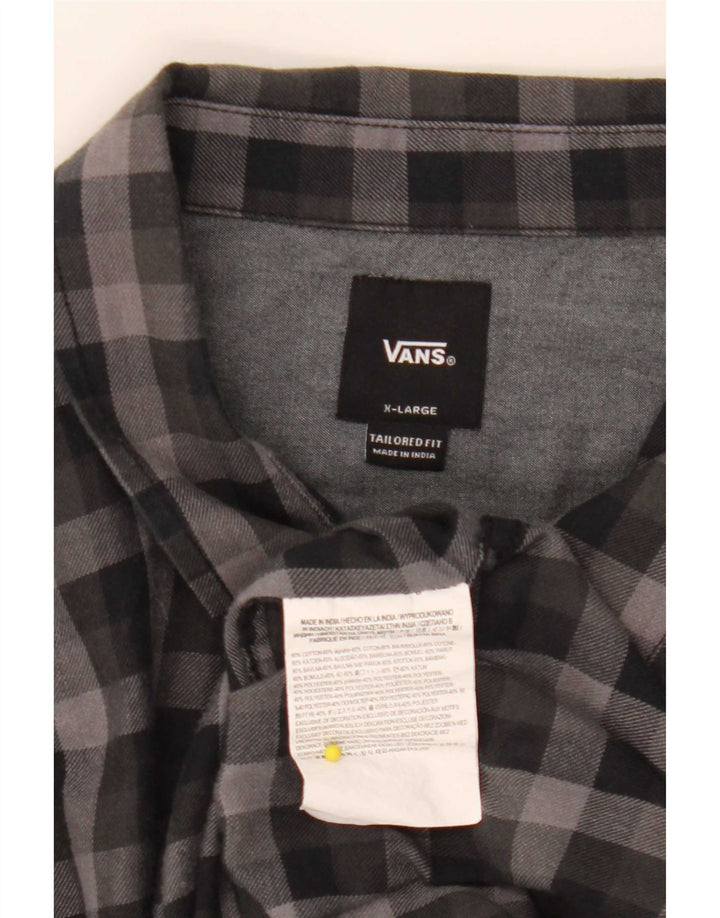 Vans Tailored Fit Flanellhemd für Herren, XL, Schwarz, Gingham-Baumwolle