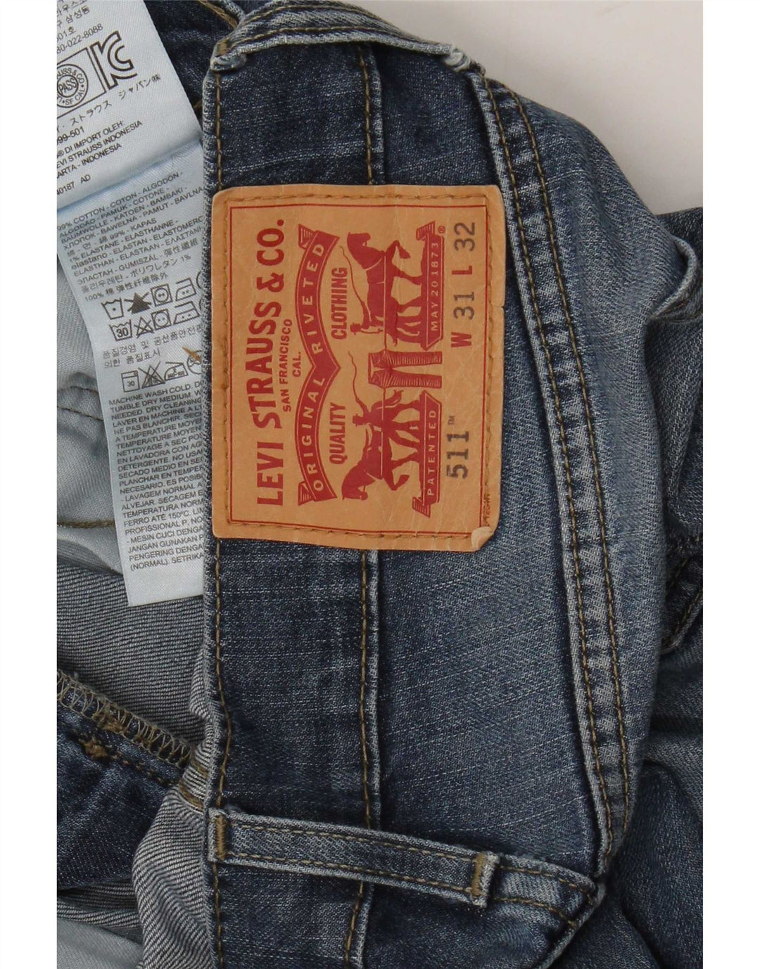 Levi's Herren 511 Slim Jeans W31 L27 Marineblaue Baumwolle