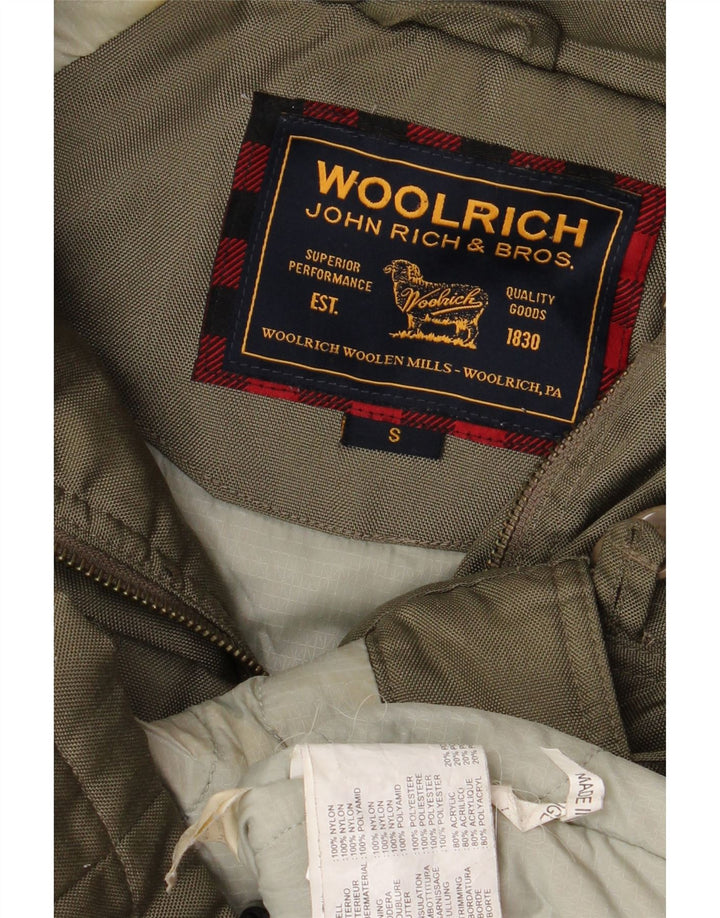 Woolrich Damen-Parkajacke mit Kapuze, UK 10, Small, Khaki, Nylon