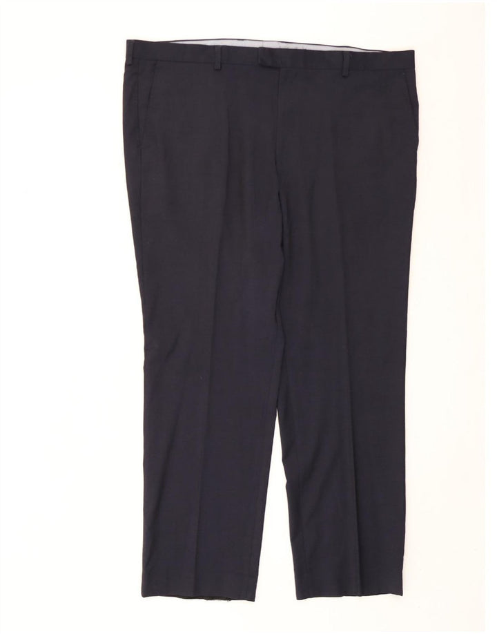 Marks & Spencer Herren-Anzughose mit normaler Passform, W44, L31, marineblaue Wolle