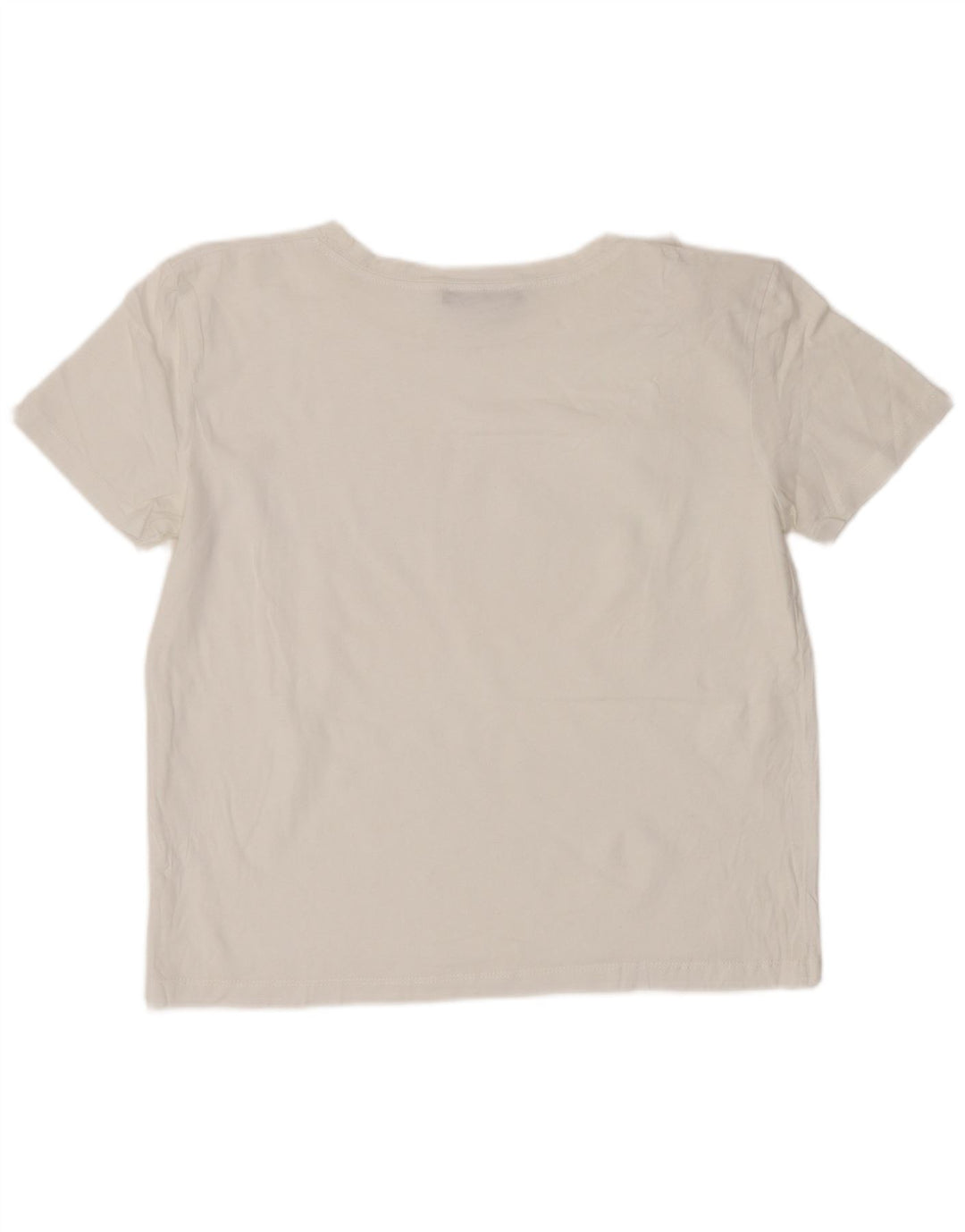 Zara Damen Crop T-Shirt Top UK 10 Small Weiß