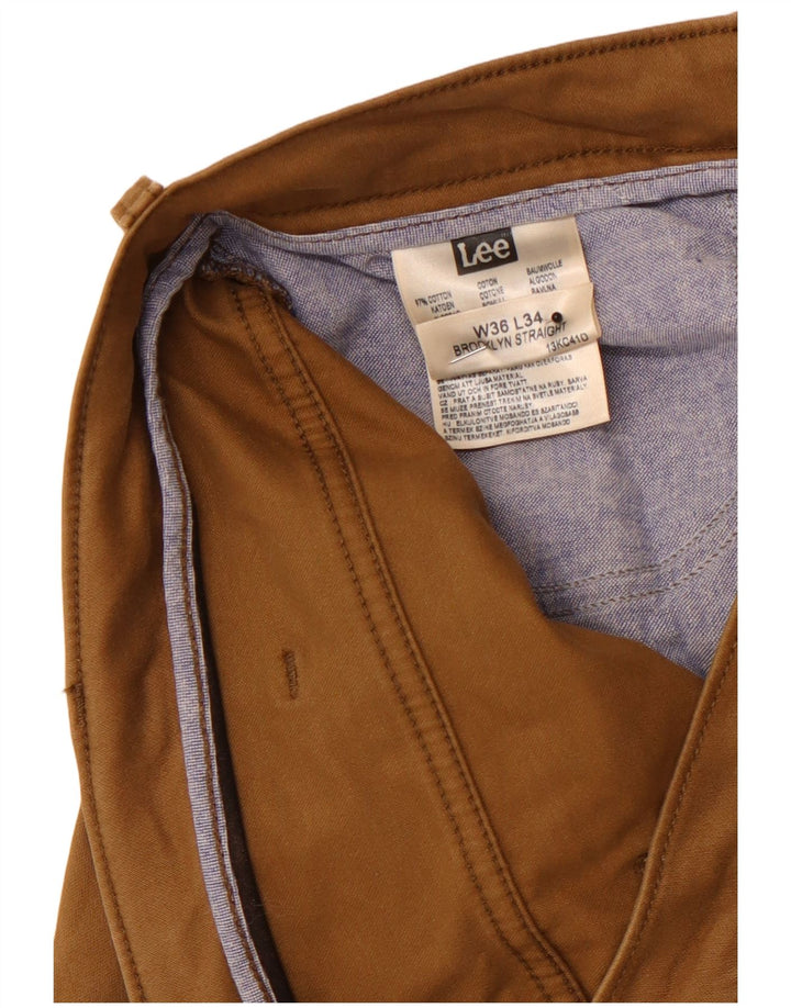 LEE Herren Brooklyn Straight Freizeithose W36 L30 Braune Baumwolle