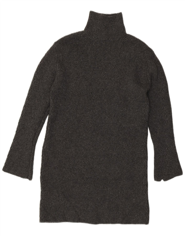 Langer Rollkragenpullover für Damen von Zara, Gr. 8, Größe S, Grau, Acryl