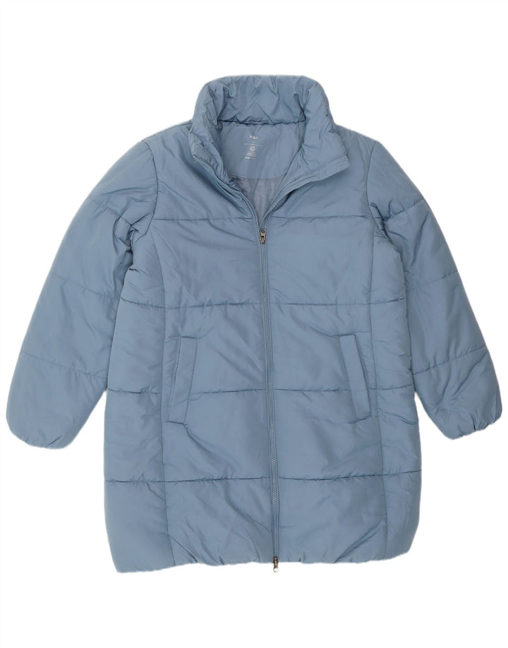 Marks & Spencer Damen Wattierte Jacke UK 14 Large Blau Polyester
