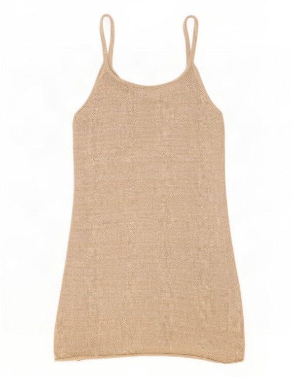 Zara Damen Slip-Kleid UK 10 Small Beige Nylon