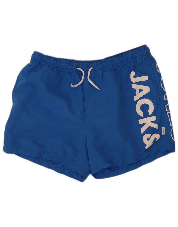 Jack & Jones Herren-Badeshorts mit Grafik, XL, Blau, Polyester