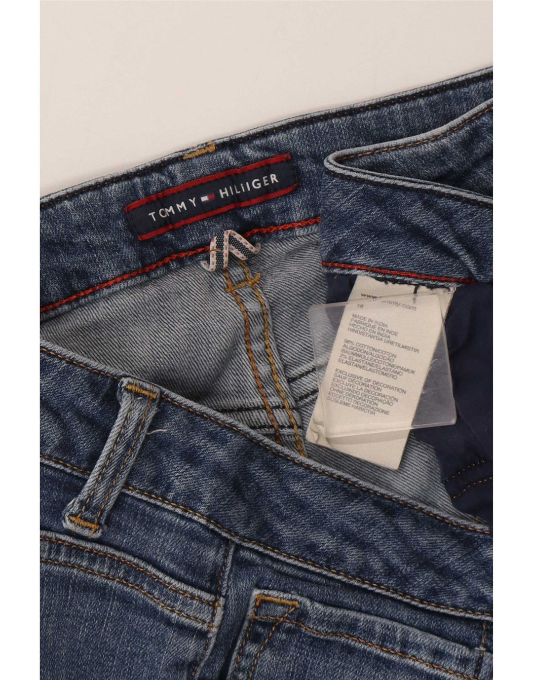 Tommy Hilfiger Damen Distressed Slim Jeans W36 L31 Blaue Baumwolle