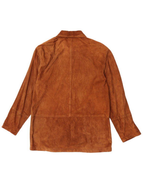 Vintage Damen Wildlederjacke IT 42 Mittelbraunes Leder