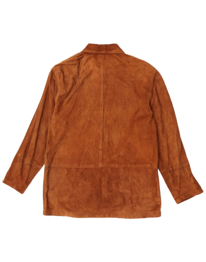 Vintage Damen Wildlederjacke IT 42 Mittelbraunes Leder