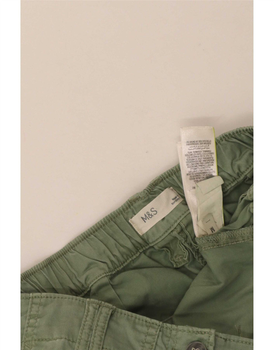 Marks & Spencer Damen Crop Cargohose Medium W26 L23 Grünes Lyocell