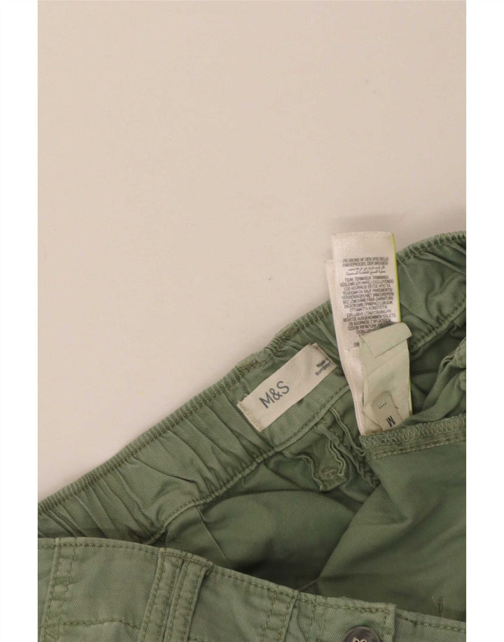 Marks & Spencer Damen Crop Cargohose Medium W26 L23 Grünes Lyocell