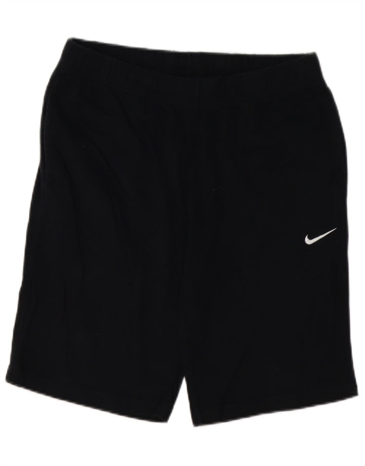 NIKE Herren-Sportshorts, mittelgroß, schwarze Baumwolle