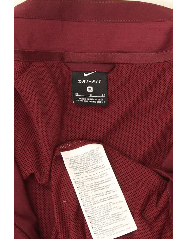 Nike Herren Barcelona Trainingsanzug Top Jacke XL Burgunderfarbenes Colourblock-Polyester