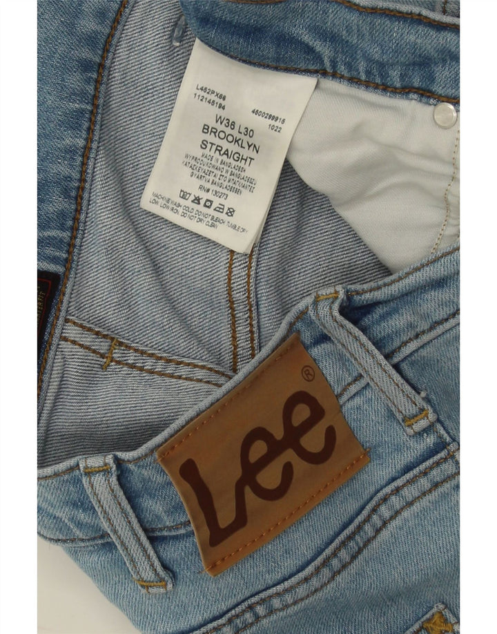 Lee Herren Brooklyn Straight Jeans W36 L30 Blaue Baumwolle