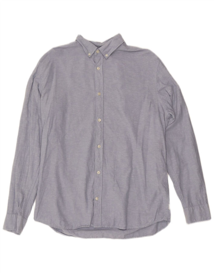 Jack & Jones Herren-Hemd, groß, blau meliert, Baumwolle