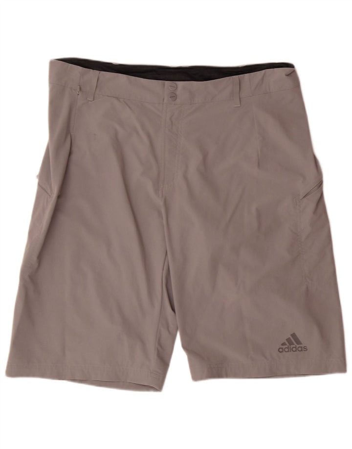 ADIDAS Herren Freizeitshorts W38 XL Graues Nylon