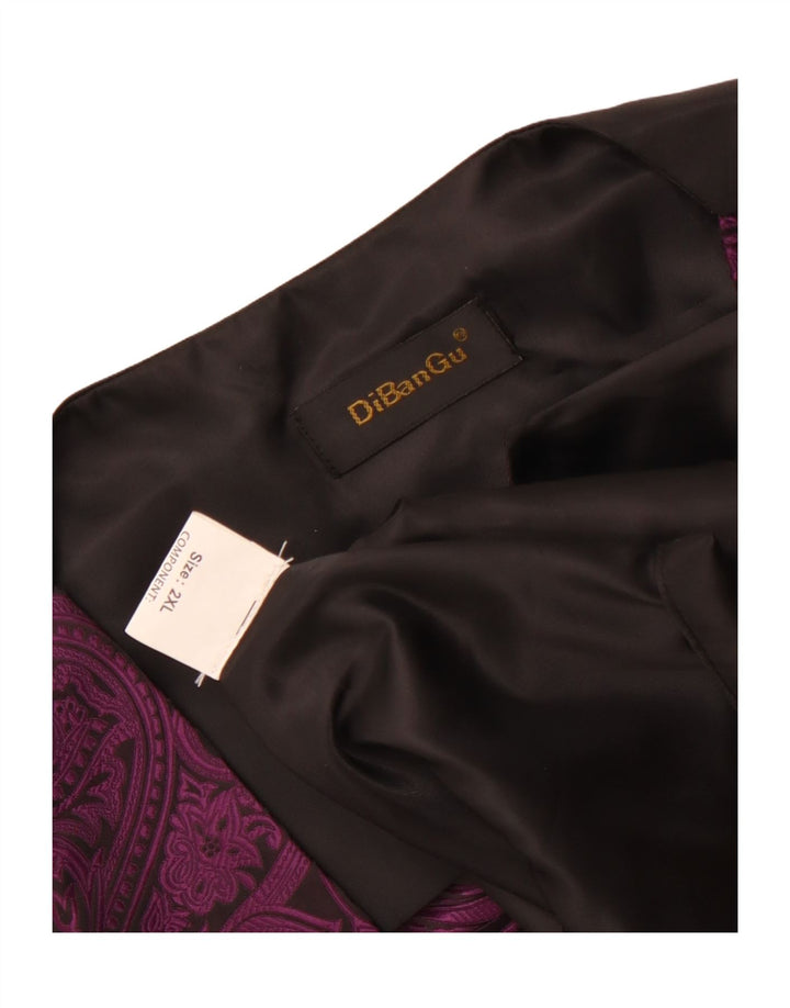 Vintage Herren Weste 2XL Lila Paisley Polyester