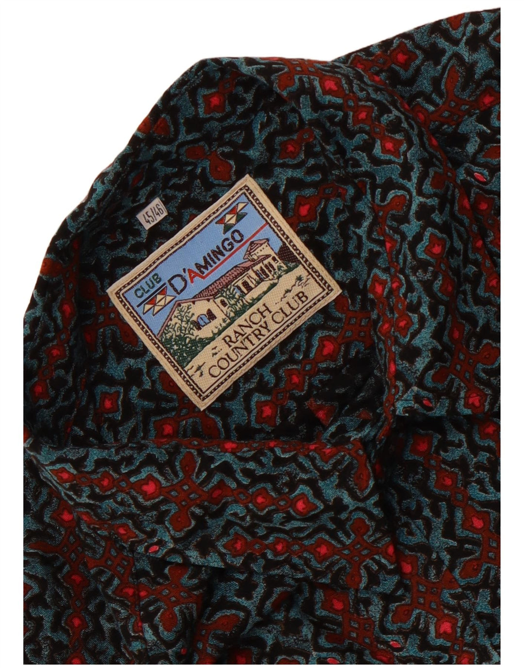Club D'Amingo Damen-Oversize-Hemd IT 45/46, groß, mehrfarbig, geometrisch