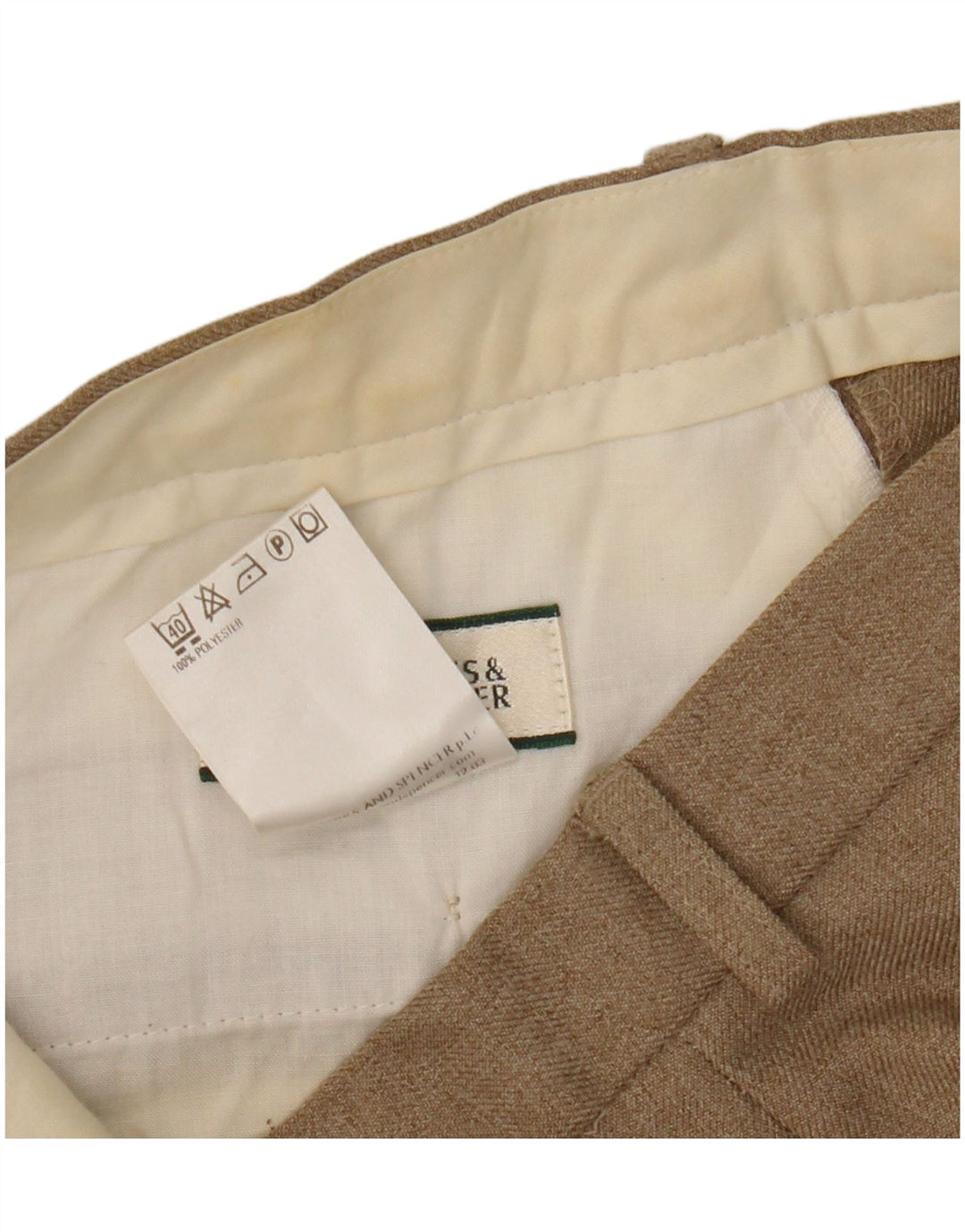 Gerade Herren-Chinohose von Marks & Spencer, W32, L31, Beige, Polyester