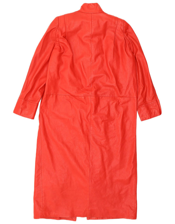 VINTAGE Damen Ledermantel UK 16 Large Rot