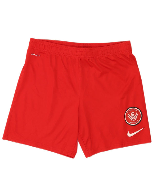 Nike Mens Western Sydney Wanderers FC Sport Shorts Small Red Polyester