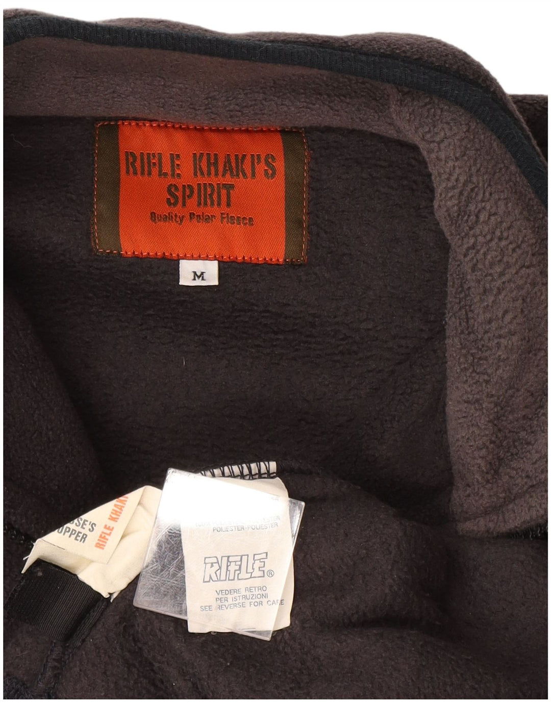 Rifle Herren-Fleecepullover mit Reißverschluss am Hals, mittelgraues Polyester