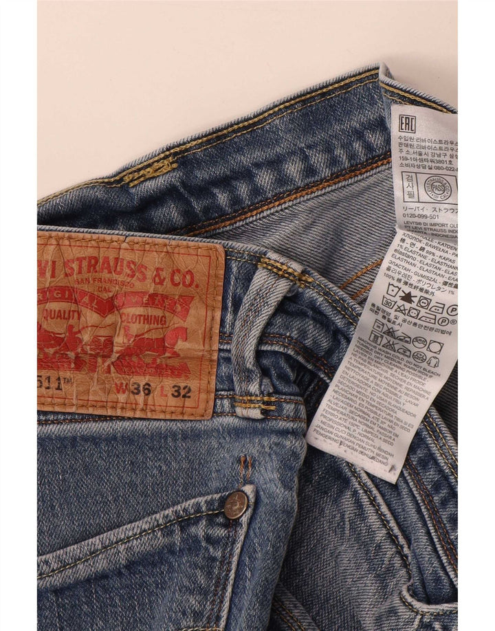 Levi's Damen 511 Slim Jeans W36 L29 Blaue Baumwolle