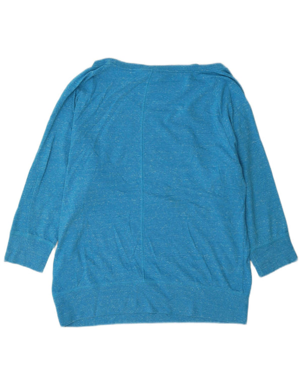 Nike Damen-Sweatshirt mit 3/4-Ärmeln und Grafik, Gr. 16, Größe L, Blau meliert