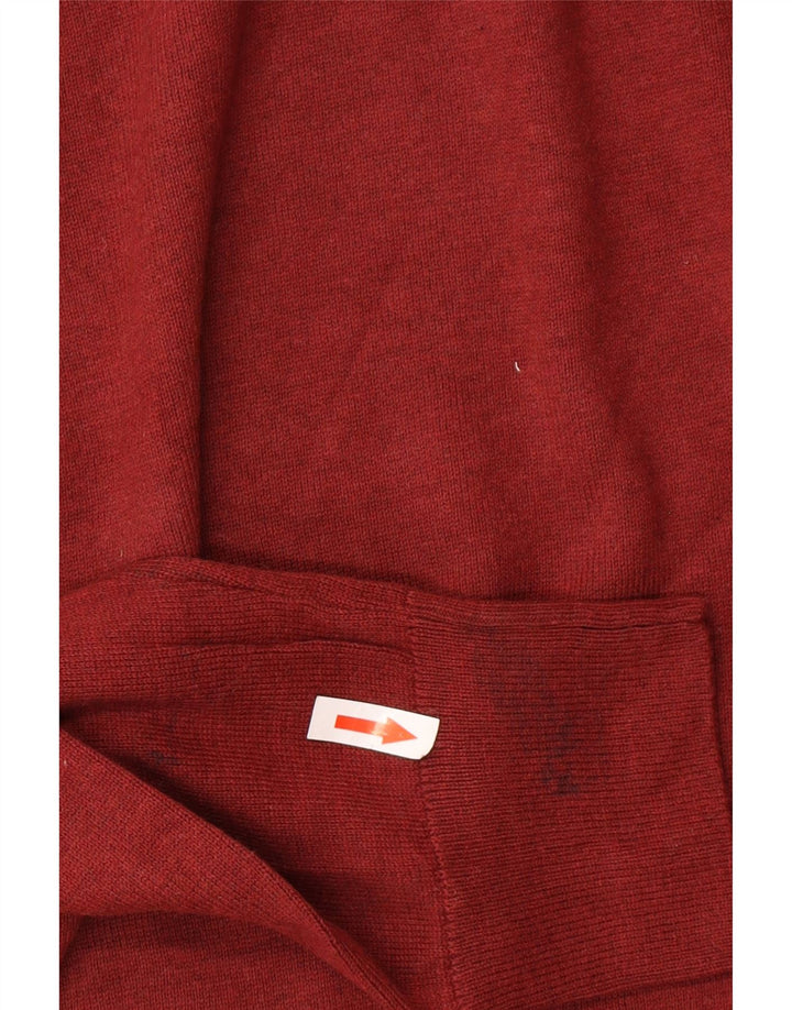 Marks & Spencer Herren-Pullover mit Rundhalsausschnitt, mittlere kastanienbraune Baumwolle
