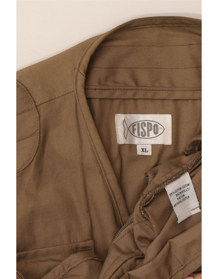 Vintage Herren Utility Gilet UK 42 XL Braune Baumwolle