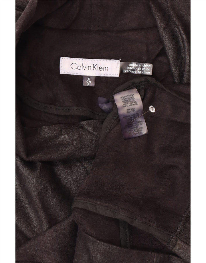 Calvin Klein Damen-Bomberjacke aus Kunstleder, Gr. 10, Größe S, Schwarz, Bikerjacke
