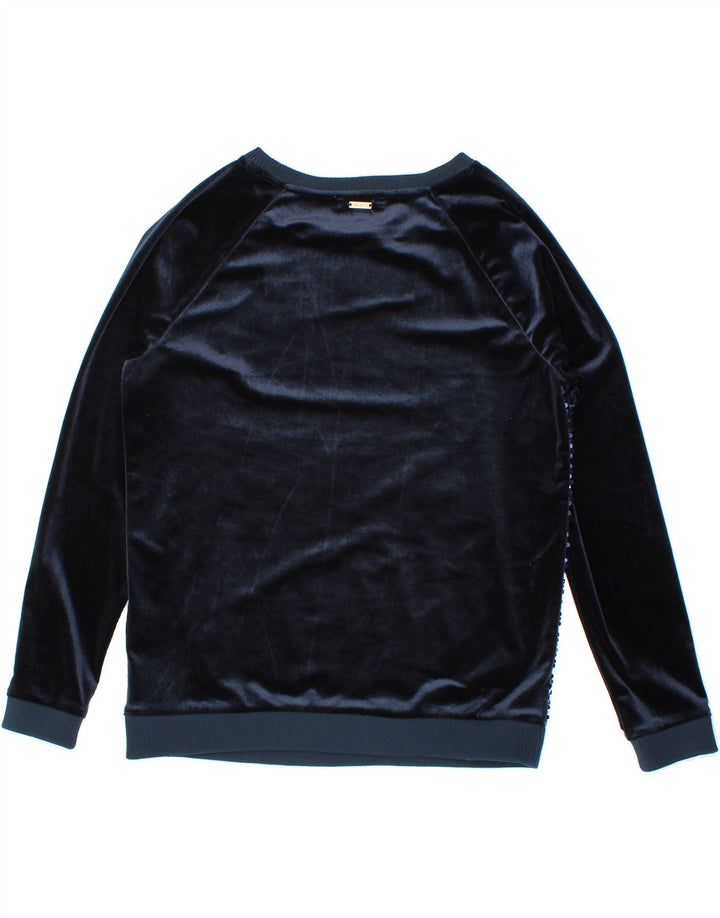 TOMMY HILFIGER Womens Sweatshirt Jumper UK 14 Medium Navy Blue Polyester Vintage Tommy Hilfiger and Second-Hand Tommy Hilfiger from Messina Hembry 