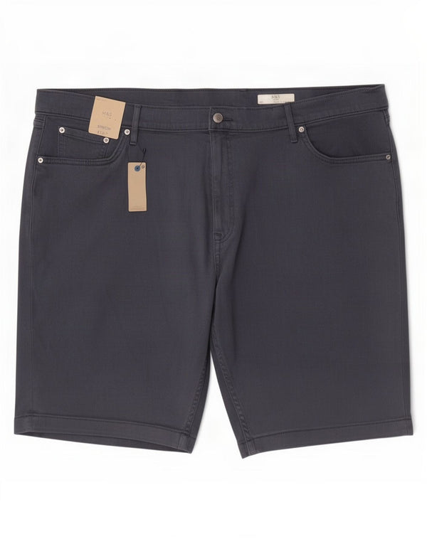 Marks & Spencer Herren Stretch Casual Shorts W44 2XL Marineblau Baumwolle