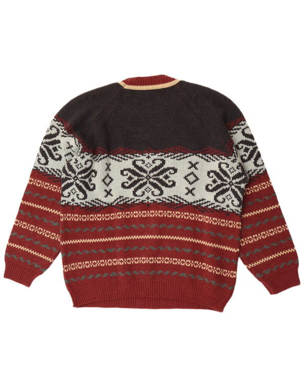 Lemon Herren-Pullover mit Rundhalsausschnitt, XL, mehrfarbige Fair-Isle-Wolle