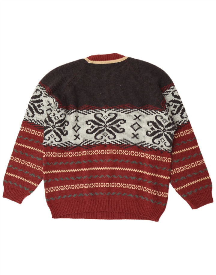 Lemon Herren-Pullover mit Rundhalsausschnitt, XL, mehrfarbige Fair-Isle-Wolle