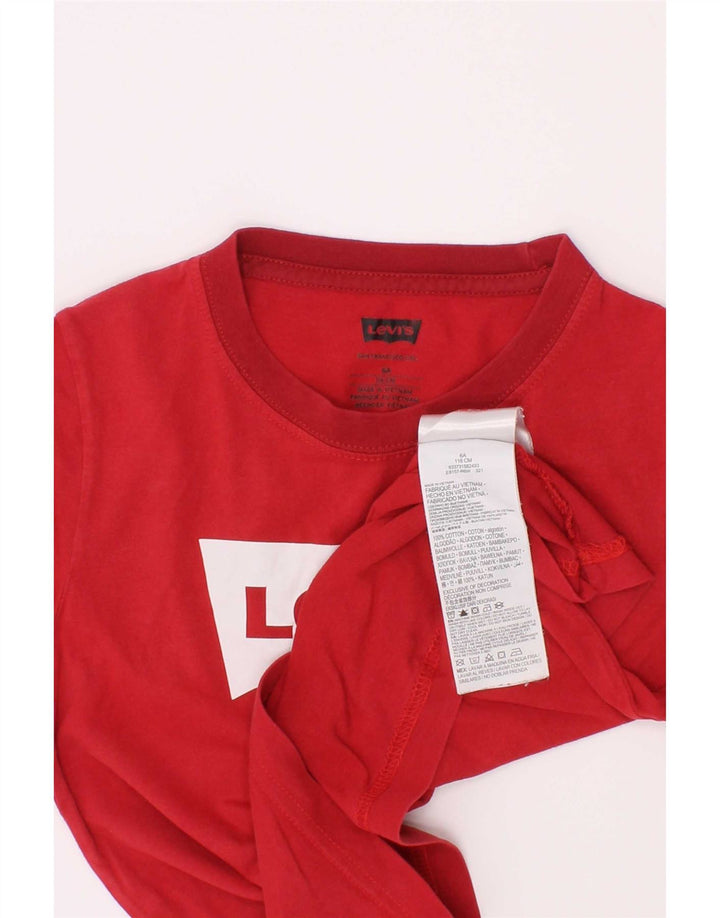 Levi's Jungen-T-Shirt mit Grafik, 5–6 Jahre, rote Baumwolle
