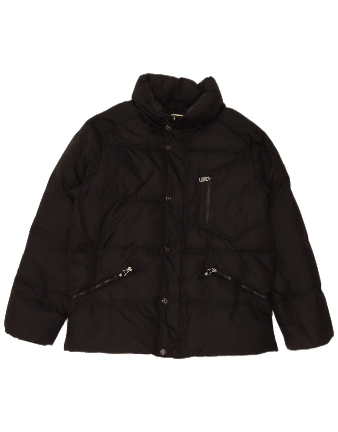 DIESEL Mens Padded Jacket UK 44 2XL Black Nylon