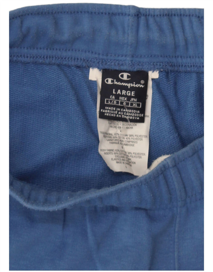 Champion Herren Sportshorts mit Grafik, Größe L, Blau, Baumwolle